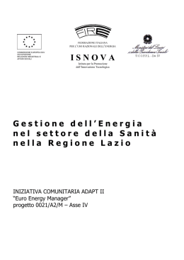 Gestione dell`energia sanità nel Lazio