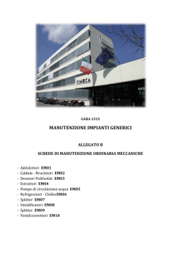 Schede di manutenzione meccaniche (Allegato B)