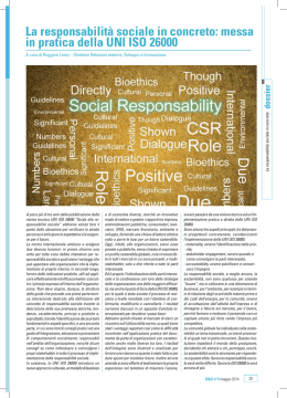 La responsabilit&agrave; sociale: messa in pratica della UNI ISO 26000