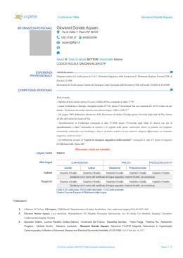 Curriculum di giovanni donato aquaro aggiornato al 24/04/2015