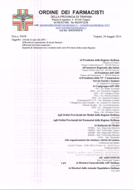 nota PHT - Ordine dei Farmacisti della Provincia di Trapani