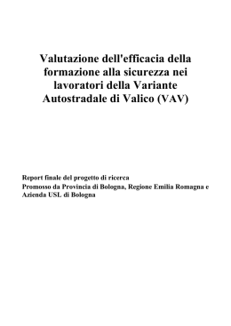 Valutazione dell`efficacia della formazione alla sicurezza nei