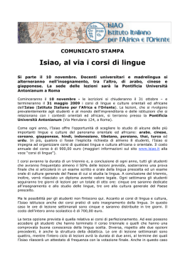 corsi di lingue e culture orientali ed africane dell`Isiao