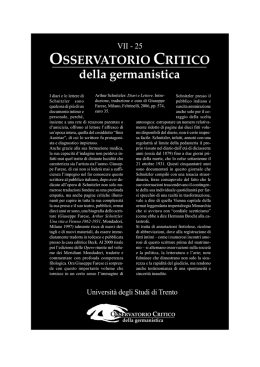 OSSERVATORIO CRITICO della germanistica