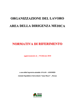 organizzazione del lavoro area della dirigenza medica normativa di