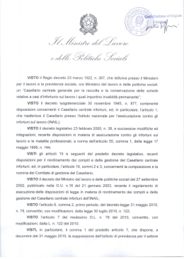 Decreto di nomina (, 48kb) - Casellario Centrale Infortuni