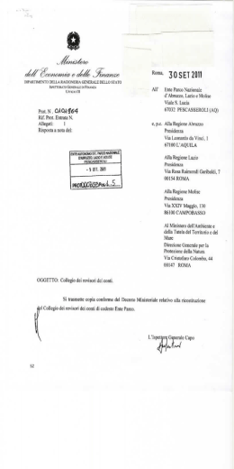 Decreto di nomina del Presidente e componente del Collegio dei