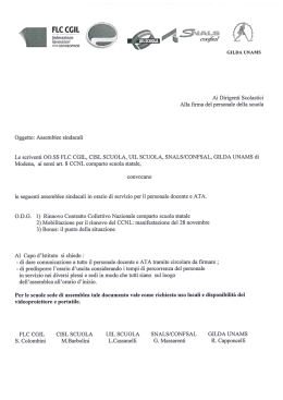 Assemblee sindacali in orario di servizio Docenti e ATA