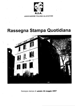 RaSsegna Stampa Quot - AIA - Associazione Italiana Allevatori