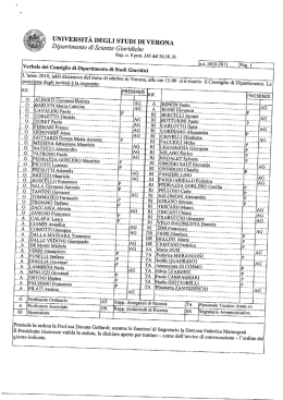 verbale - Scienze Giuridiche - Universit&agrave; degli Studi di Verona