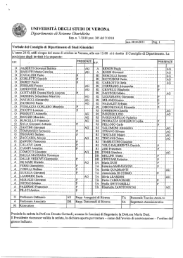verbale - Scienze Giuridiche - Universit&agrave; degli Studi di Verona