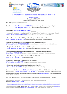 manifesto ( 460 Kb) - ordine avvocati di Lecce