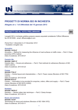PROGETTI DI NORMA ISO IN INCHIESTA