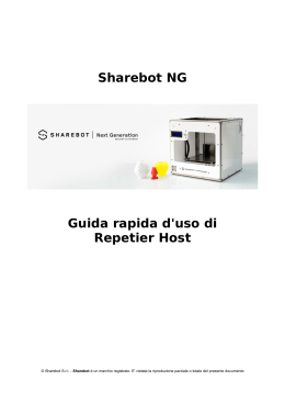 Sharebot NG Guida rapida d`uso di Repetier Host