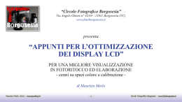 &ldquo;APPUNTI PER L`OTTIMIZZAZIONE DEI DISPLAY LCD&rdquo;