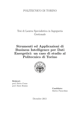Strumenti ed Applicazioni di Business Intelligence per Dati - e-Lite