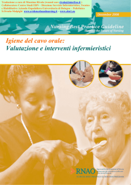 Igiene del cavo orale - Evidence Based Nursing