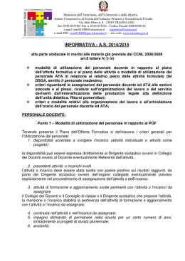 Informativa organizzazione docenti e ata 2014-15