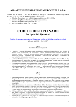 Codice disciplinare Docenti e ATA