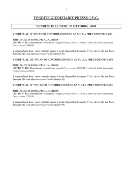 VENDITE GIUDIZIARIE PRESSO I.V.G.