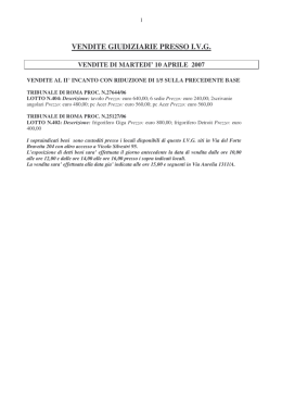 VENDITE GIUDIZIARIE PRESSO I.V.G.