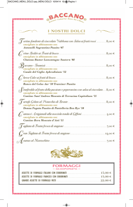 MENU DOLCI