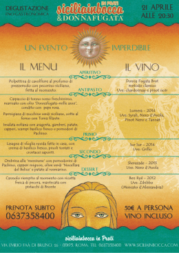 Siciliainbocca in Prati e Azienda Vinicola Donna Fugata 14 Aprile