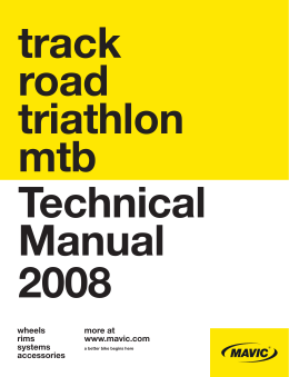 track road triathlon mtb Technical Manual 2008 wheels rims