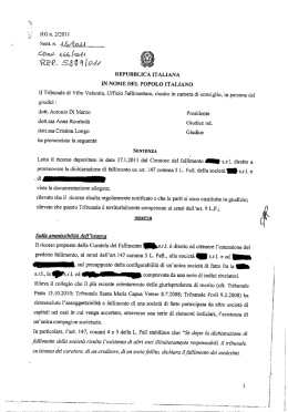 Tribunale Vibo Valentia estensione fallimento