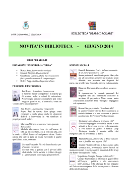 LIBRI GIUGNO 2014 - Comune di Granarolo dell`Emilia