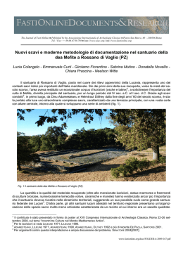 Nuovi scavi e moderne metodologie di documentazione nel