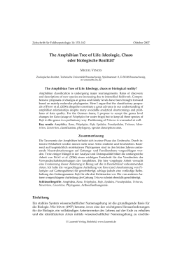 The Amphibian Tree of Life: Ideologie, Chaos oder biologische