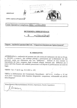 Uma Operativa Complessa SER.T AVELLINO