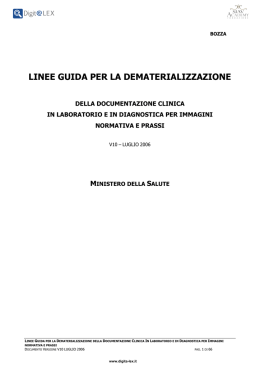 LINEE GUIDA PER DEMATERIALIZZAZIONE