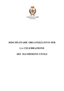 DISCIPLINARE ORGANIZZATIVO PER LA