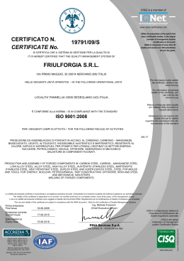 ISO 9001 - Friulforgia