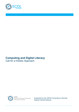 Computing and Digital Literacy: Call for a