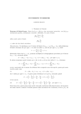 SUCCESSIONI NUMERICHE 1. Teoremi di Cesaro Teorema di