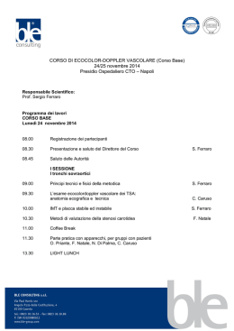 CORSO DI ECOCOLOR-DOPPLER VASCOLARE
