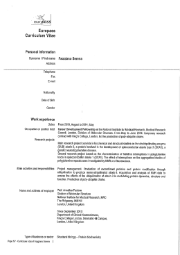 Curriculum Vitae - Università degli Studi di Parma