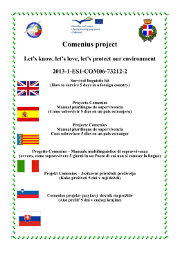 Comenius project - Istituto Comprensivo Vittorio Veneto 1 "Lorenzo
