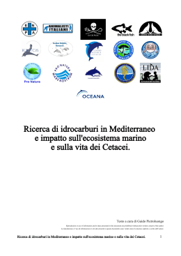 Ricerca di idrocarburi in Mediterraneo e impatto sull`ecosistema