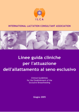 Linee guida cliniche per l`attuazione dell`allattamento al