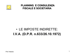 I.V.A Imposta sul valore aggiunto(D.P.R. n.633/26.10.1972)
