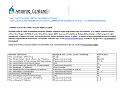 tempi di attesa delle prestazioni ambulatoriali e tempi di