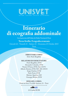 Itinerario di ecografia addominale