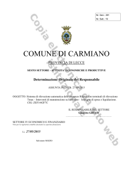 File: Det 2015 291 - Comune di Carmiano