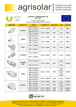 listino illuminazione led e14 - e27