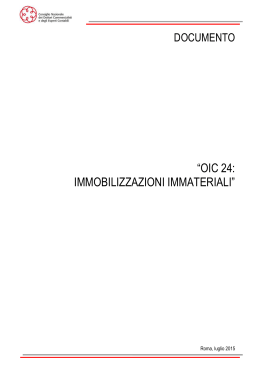 “OIC 24: IMMOBILIZZAZIONI IMMATERIALI”