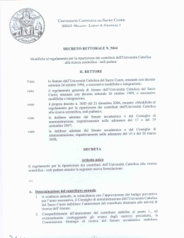 Sedi padane - Universit&agrave; Cattolica del Sacro Cuore